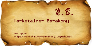 Marksteiner Barakony névjegykártya